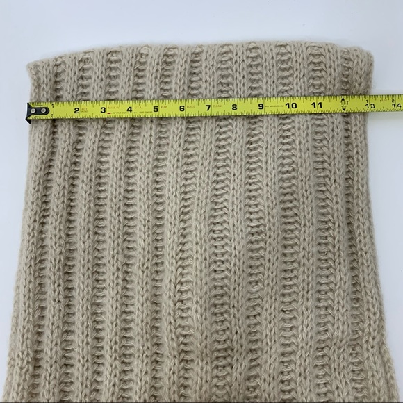 Neosan Soft & Cozy Neutral Oatmeal Cream Knit Minimalist Infinity Scarf - Picture 8 of 9